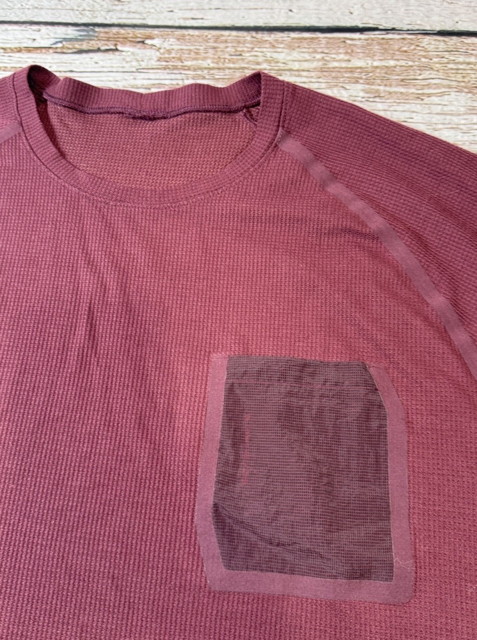 LULULEMON Ventilated Hiking Short Sleeve Shirt Dark Red Purple XL gallery