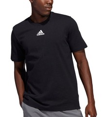 Adidas Men’s Small Tall Fresh Short Sleeve Black T-Shirt White Logo HS0839 NWT