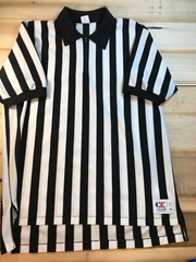 Cliff Keen Athletic Short Sleeve 1/4 Zip Striped Referee Jersey Mens XL USA Made