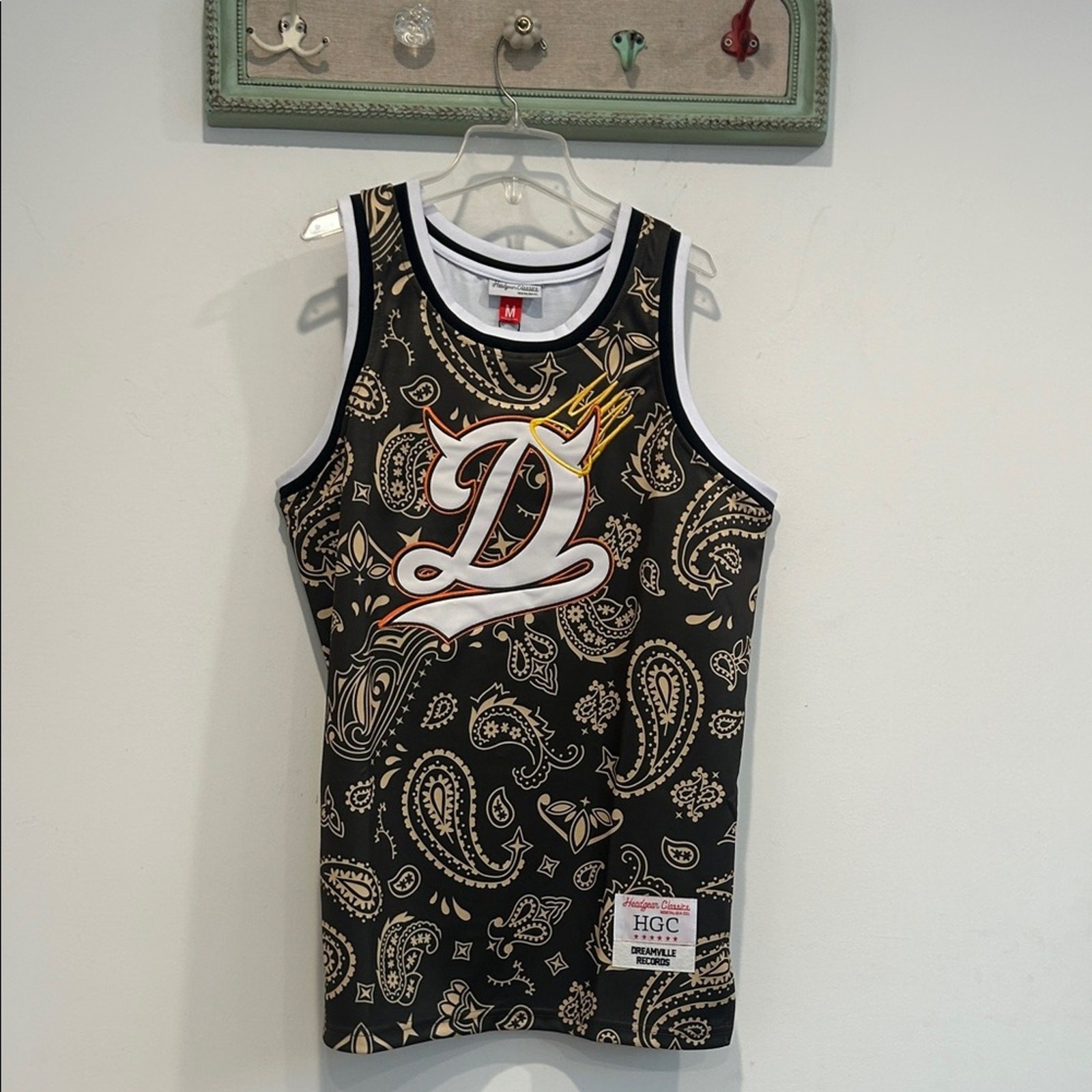 HGC Born Sinner Paisley Black and Gold Men's Jersey Tank medium new w tag gallery