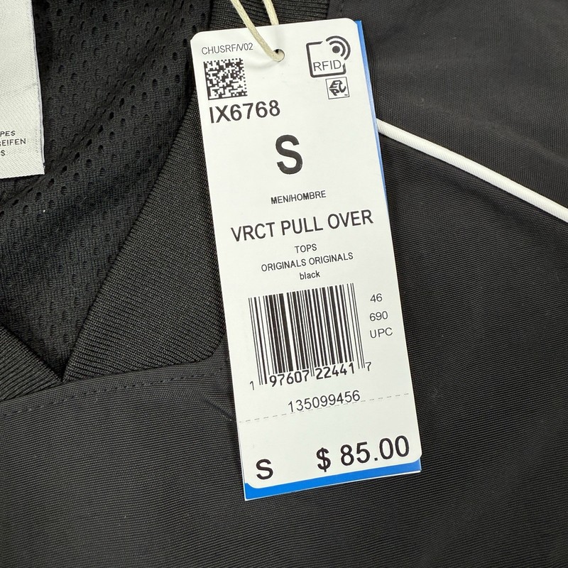 adidas Mens VRCT Collegiate Pullover Track Top Jacket Black Size Small NEW gallery