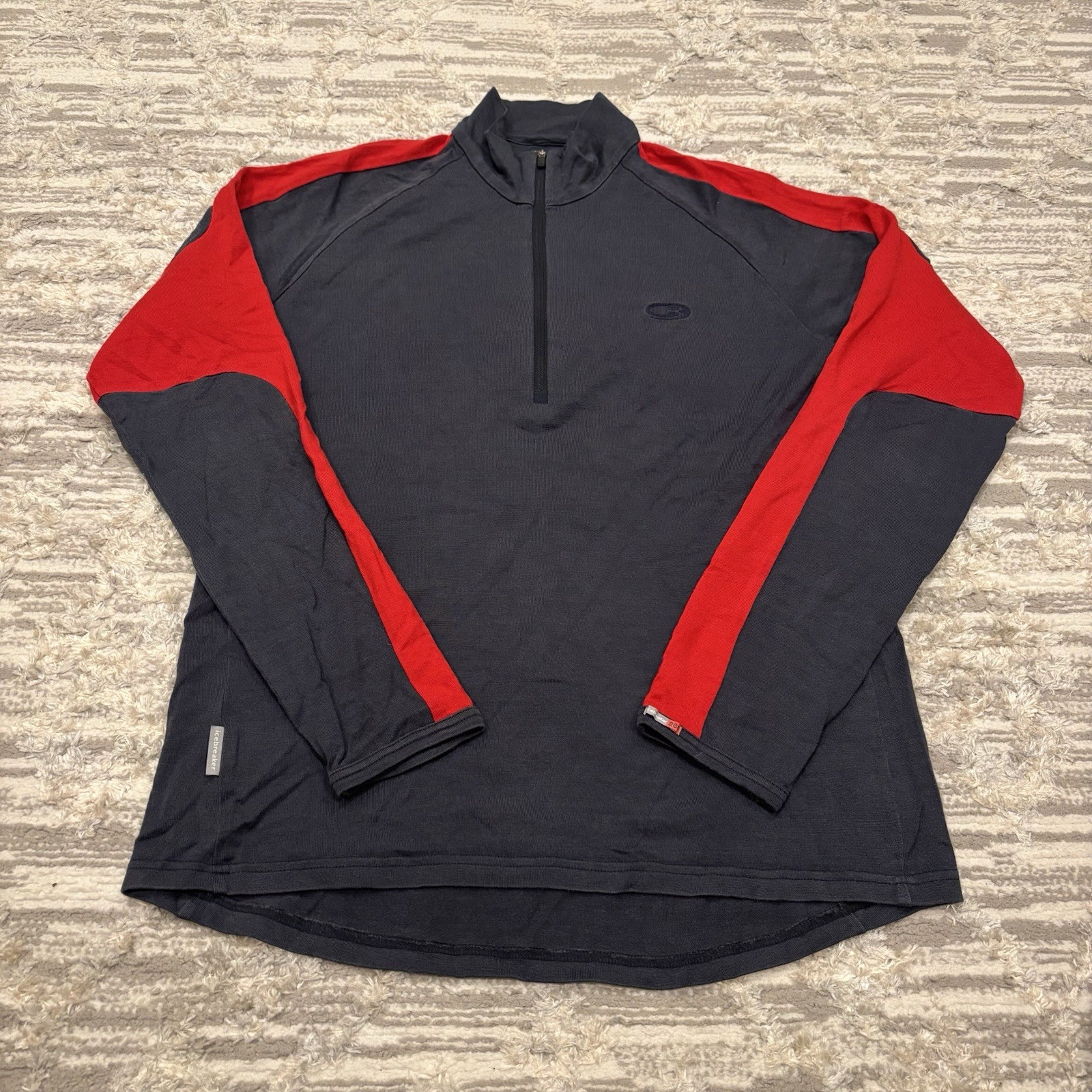 Icebreaker Bodyfit 260 1/4 Zip Pullover 100% Merino Wool Men’s Large Hike Trail gallery