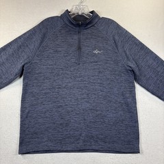 Greg Norman Pullover Mens Medium Blue Dry Performance Stretch 1/4 Zip Golf