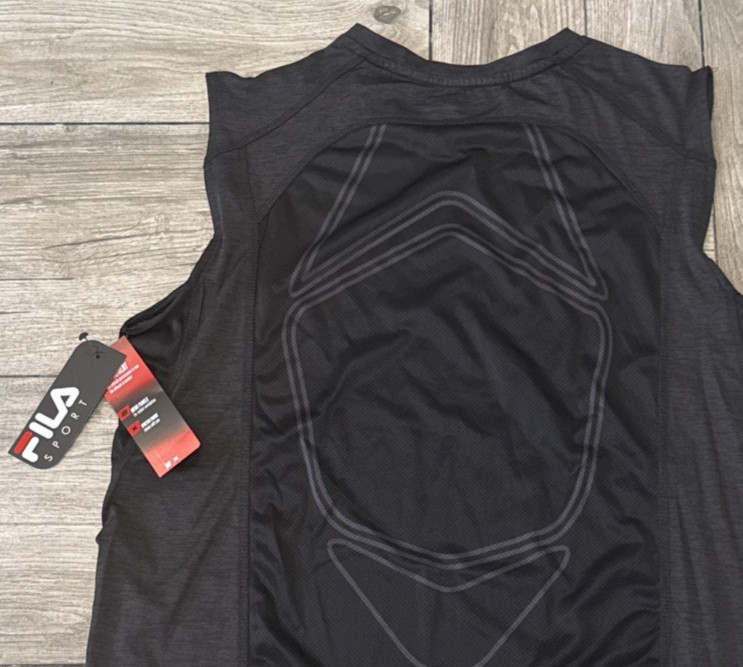 XL Fila Provent Mesh Panels Fitted Tank Top Black Twisted 2017 Performance Shirt gallery