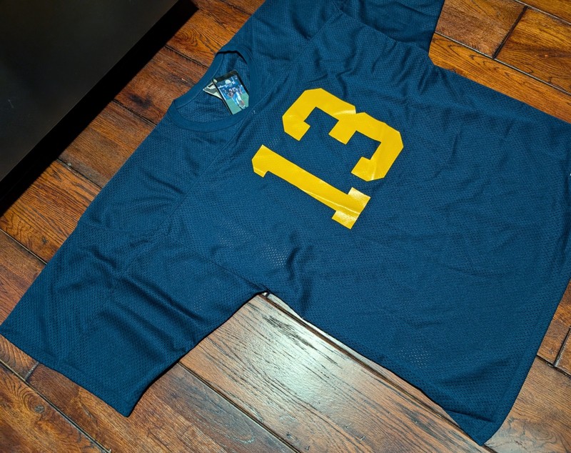 VTG BIKE MICHIGAN Colors Blue & Maize Mesh Football Jersey #13 Size XL - NWT gallery