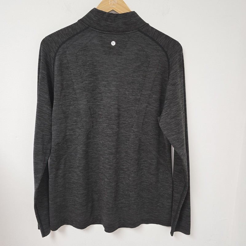 Lululemon Metal Vent Tech 1/2 Zip Pullover Men's XL Heather Deep Coal Black gallery