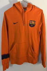 Nike FCB Orange Hoodie Futbol Club Barcelona Barca Soccer Size Small