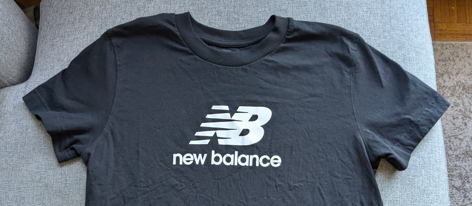 New Balance Logo Classic Black Casual Cotton T-Shirt Men's Size Medium gallery