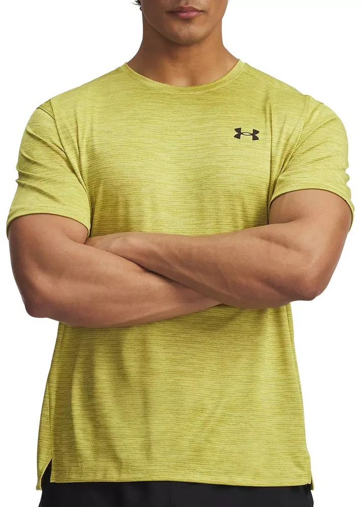 Under Armour Men's Size M Tech Vent Short Sleeve T-Shirt Yellow Shade/Black