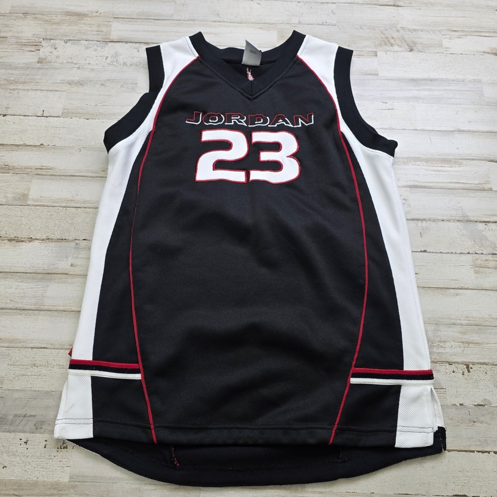 Michael JORDAN Jersey 23 Jumpman Basketball Black Sleeveless Tank Size LG