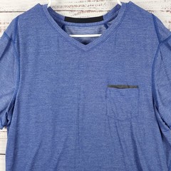 Lululemon Up Front V-Neck Mens Medium Blue Heather Silverescent Workout Pocket