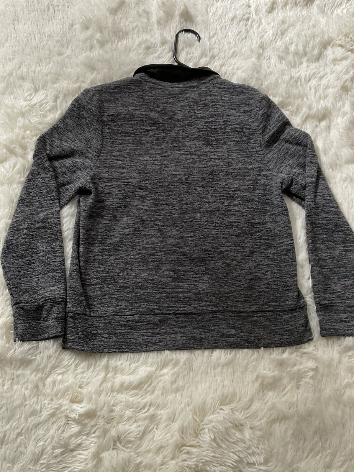 adidas Boys M Heathered Gray 1/4 Zip Stand Collar Activewear Pullover gallery