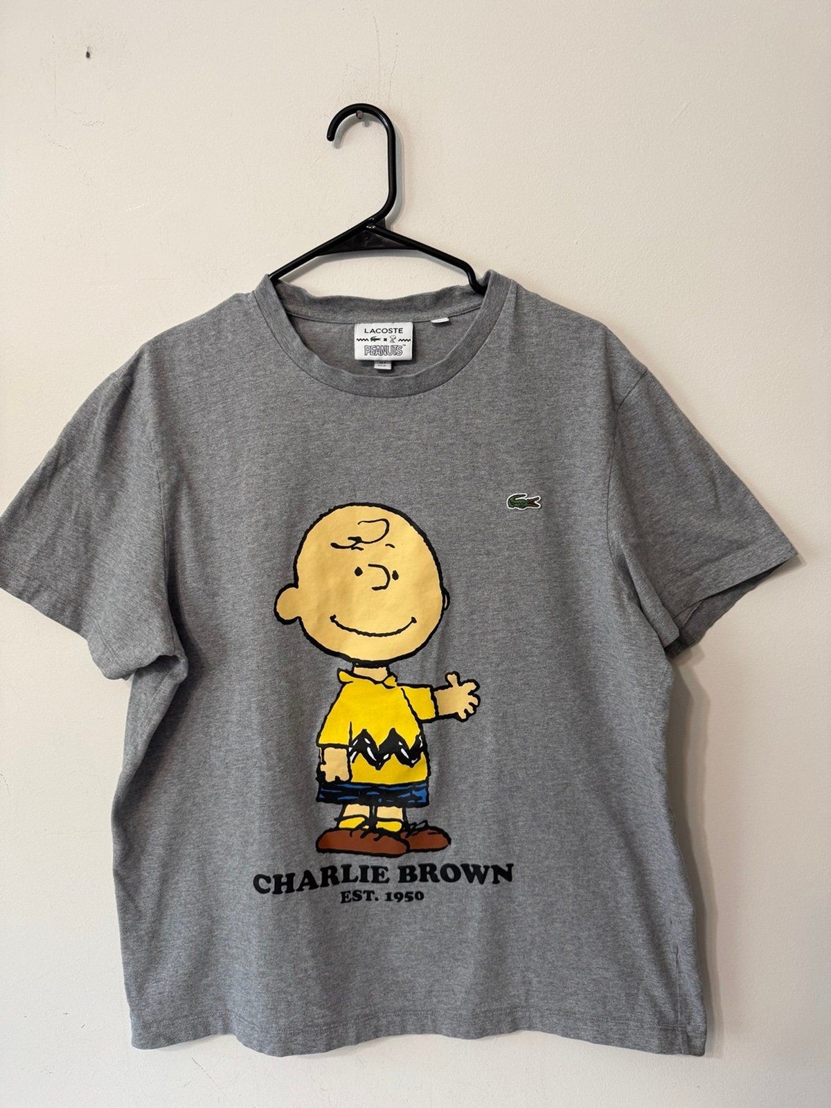 LACOSTE/PEANUTS CHARLIE BROWN GRAY TEE xl gallery