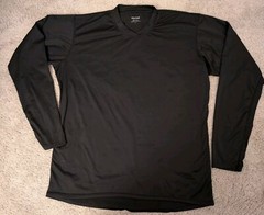 Marmot Base Layer Black V- Neck Stretchy Lightweight Size XL
