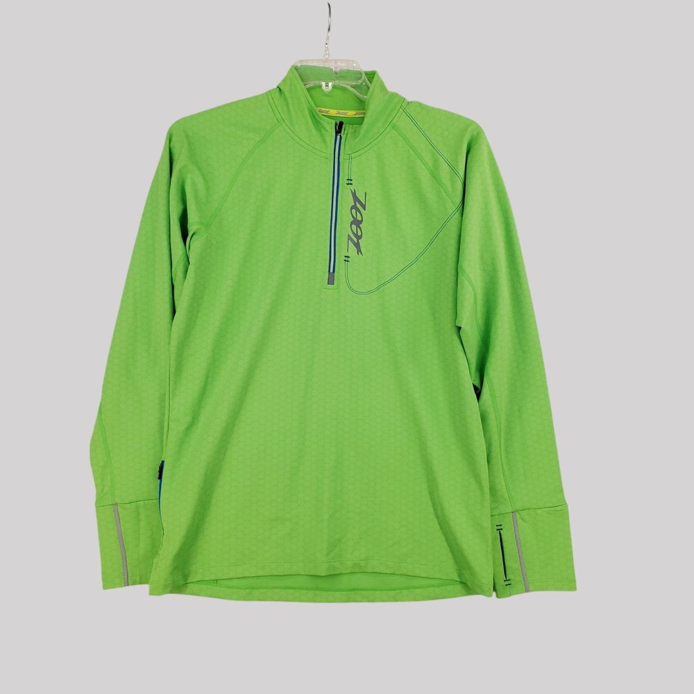 Zoot Mens Green Long Sleeve Performance Pullover With Reflective Details XL