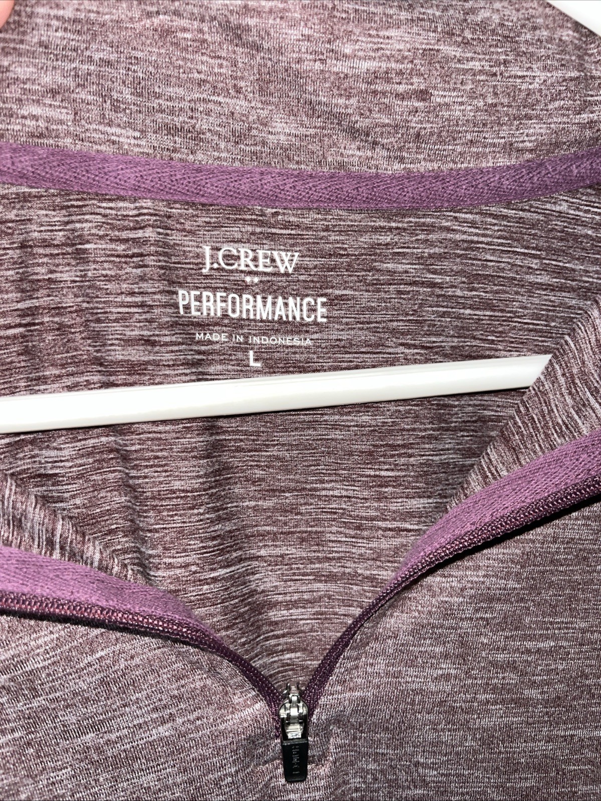 J.Crew Performance Top L Purple Quarter Zip Stretch Athletic Pullover Preppy gallery