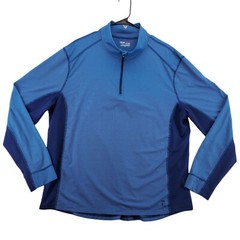 FILA Shirt Men’s Long Sleeve 1/4 Zip Pullover Blue Dark Blue Color block XXL