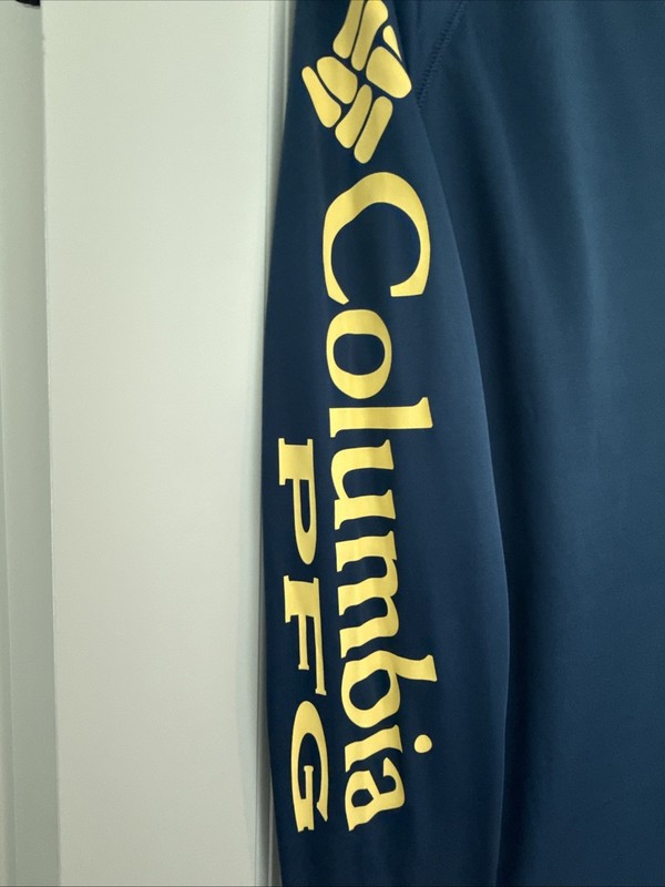 Columbia Men’s Omni-wick PFG Sunshirt M Blue And Yellow gallery