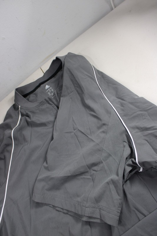 Adidas Pullover Mens 2XL Navy Half Zip Golf Wind Short Sleeve Raglan Piping gallery