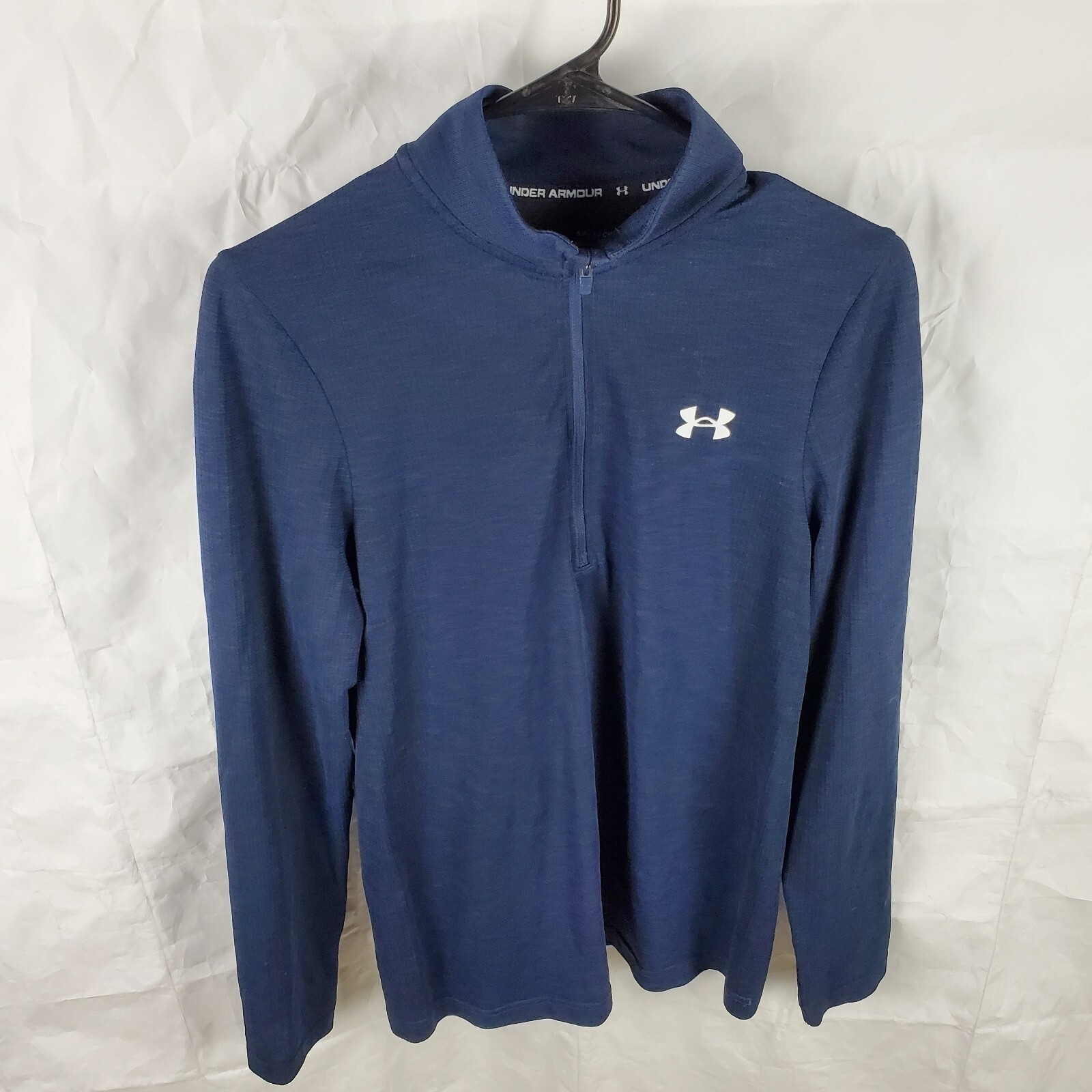 Under Armour Pullover Mens S Blue Seamless 1/2 Zip Shirt Athletic Fitted 1359875 gallery