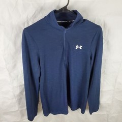 Under Armour Pullover Mens S Blue Seamless 1/2 Zip Shirt Athletic Fitted 1359875