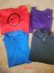 Nike Men’s L Regular Multicolor Polyester Polo & 1/4 Zip Pullover Lot 4