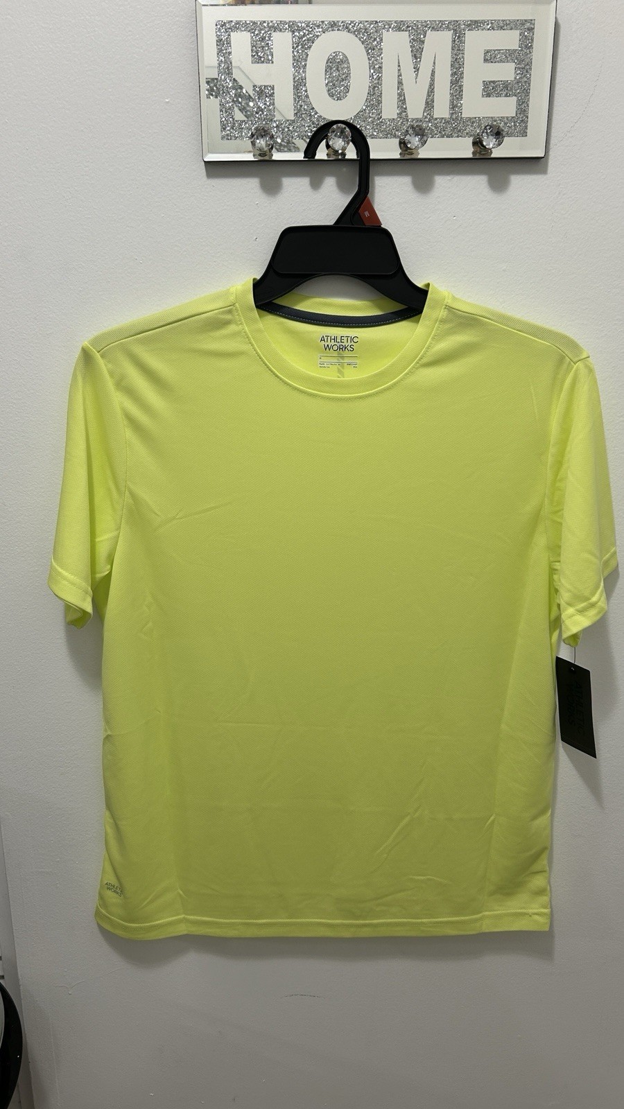 Athletic Works Men’s Performance Shirt Size M Neon Yellow NWT Moisture Wick gallery