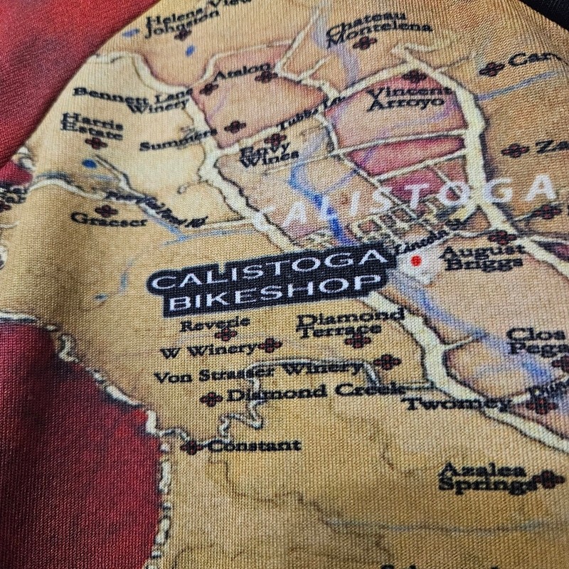 Louis Garneau Napa Valley Calistoga Bike Shop Cycling Jersey Map Print Men’s L gallery