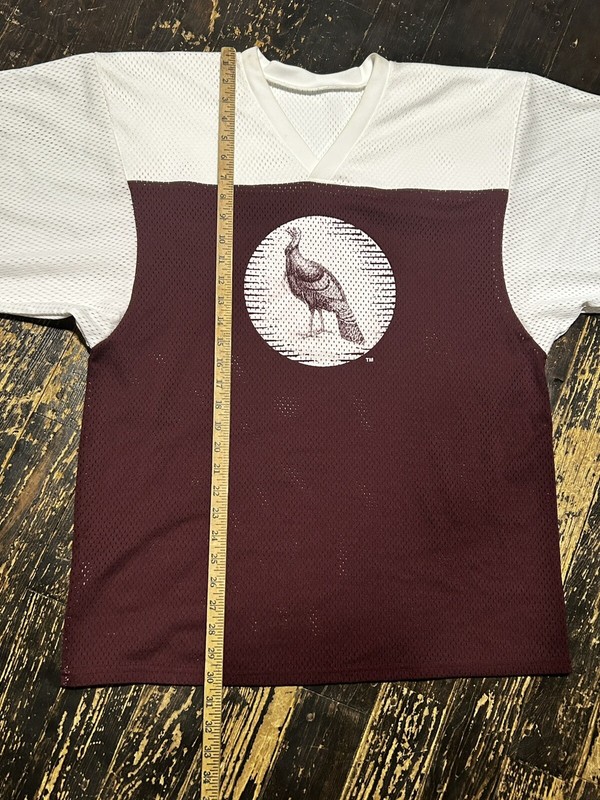Wild Turkey Bourbon Jersey Shirt Red Mens Size XL Liquor Football USA Made gallery
