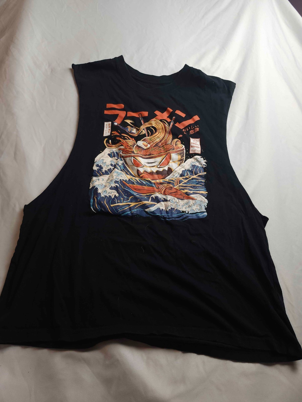 Great Ramen Attack Muscle Tank Top Mens M Black Graphic Black Matter Festival gallery