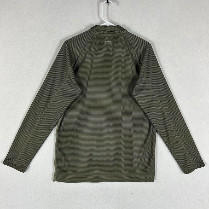 Chaps 1/4 Zip Pullover Sweatshirt Mens Small Green Long Sleeve Casual Top Pocket gallery