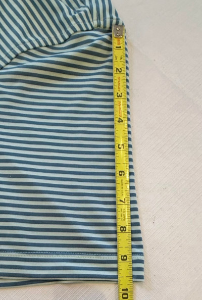 J. Crew Performance Polo Mens XL Blue Light Green Striped Golf Shirt Stretch gallery