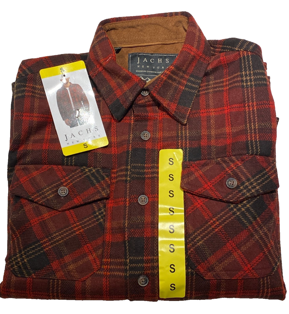 Men's Jachs New York Heavyweight Flannel Shirt Small Red - NWT! gallery