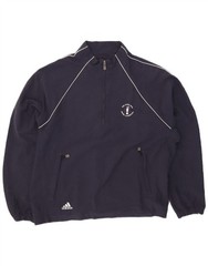 Adidas Mens Clima Proof Zip Neck Pullover Tracksuit Top Large Navy Blue AP06