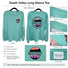 Death Valley Long Sleeve Graphic Tee Mint Green Gildan Ultra Cotton