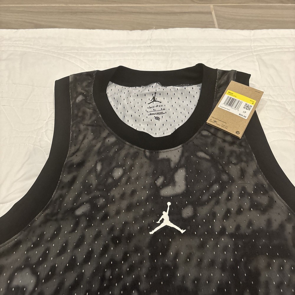 Nike Jordan Small Sport Dri-FIT Mesh Jersey Jumpman Black FN5854-010 NWT $55