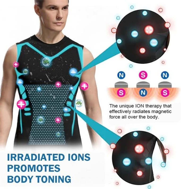 Men Compression Shirt Version Ionic Shaping Sleeveless Vest Sport Tank Top S-2XL gallery
