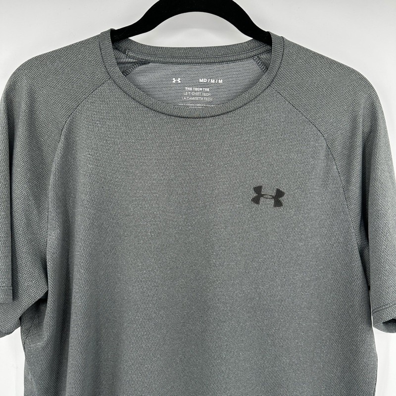 Under Armour Tech T Shirt Mens Medium Gray Short Sleeve Athletic Gym Performance gallery