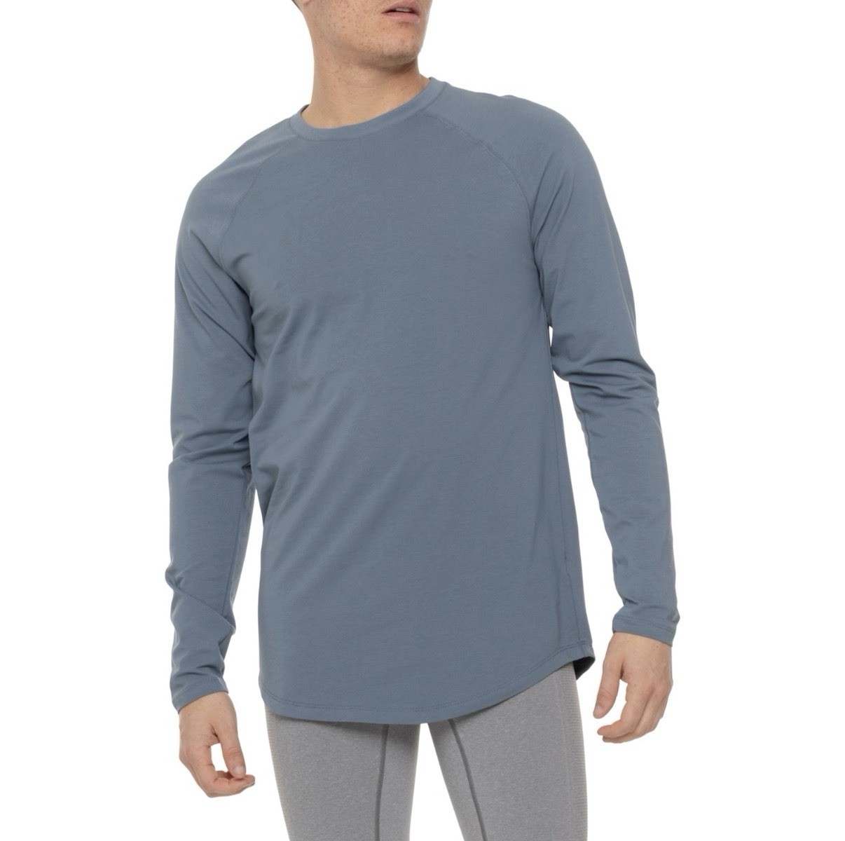 Kenneth Cole Mens Active Tech Long Sleeve T-Shirt Tee Blue Stretch SPF 50+ gallery