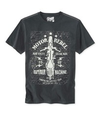 Retrofit Mens Motor Rebel Graphic T-Shirt, vintageblack, S