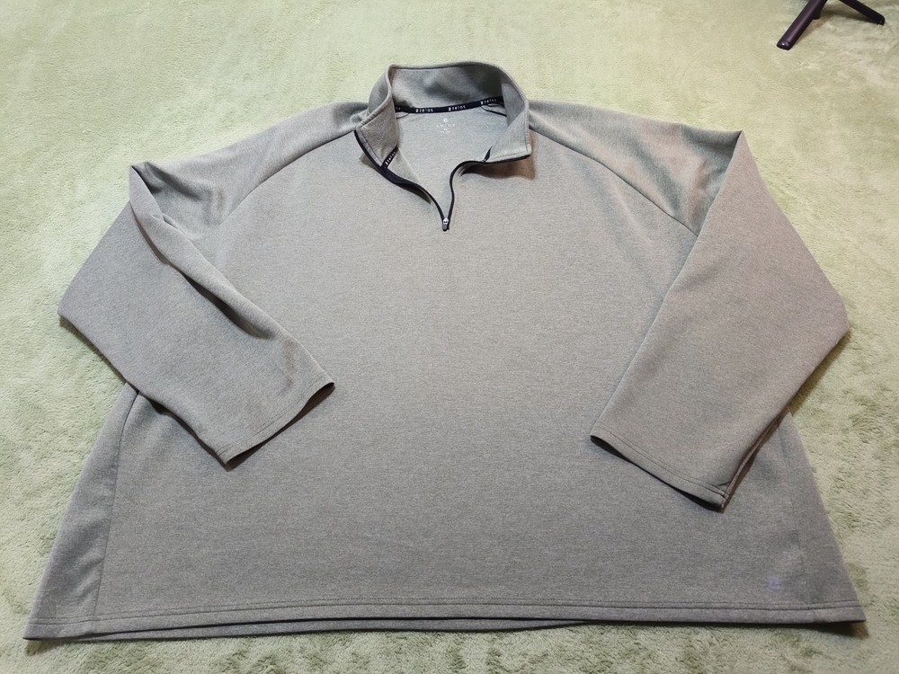 Zelos Men 4X 1/4 Zip Pullover Jacket Gray Heather Long Sleeve Big & Tall Active
