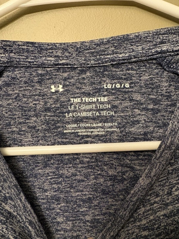 UnderArmor Tech Tee Men’s L Loose Fit Blue Gray Heather Color gallery