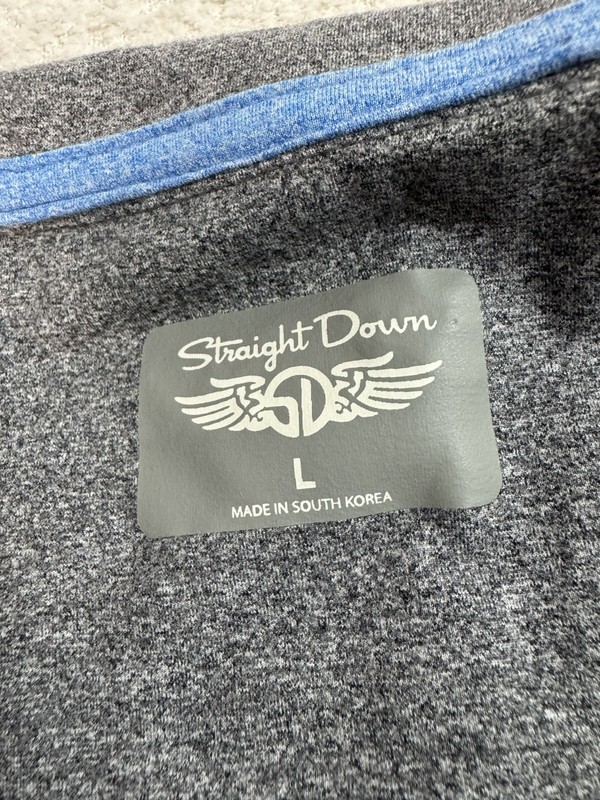 Straight Down Mens 1/4 Zip Performance Jacket Neck Gray Large gallery