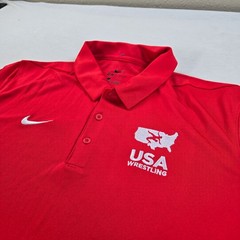 NWT Nike x USA Wrestling Red Short Sleeve Athletic Polo Men’s Size Large