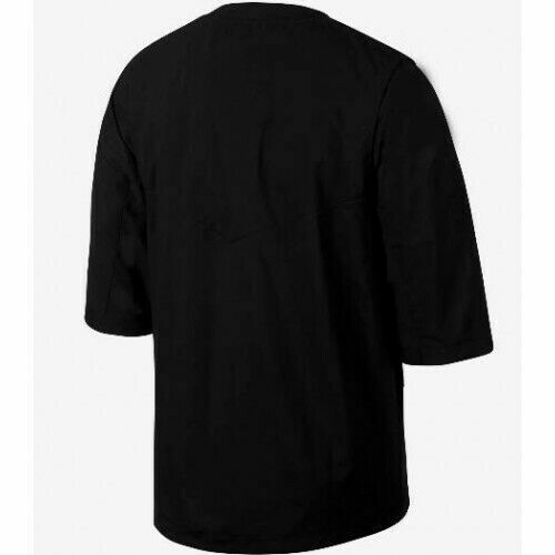 $85 NEW Mens NIKE BSBL Baseball Pullover Jacket Windbreaker Short Sleeve L BLACK gallery