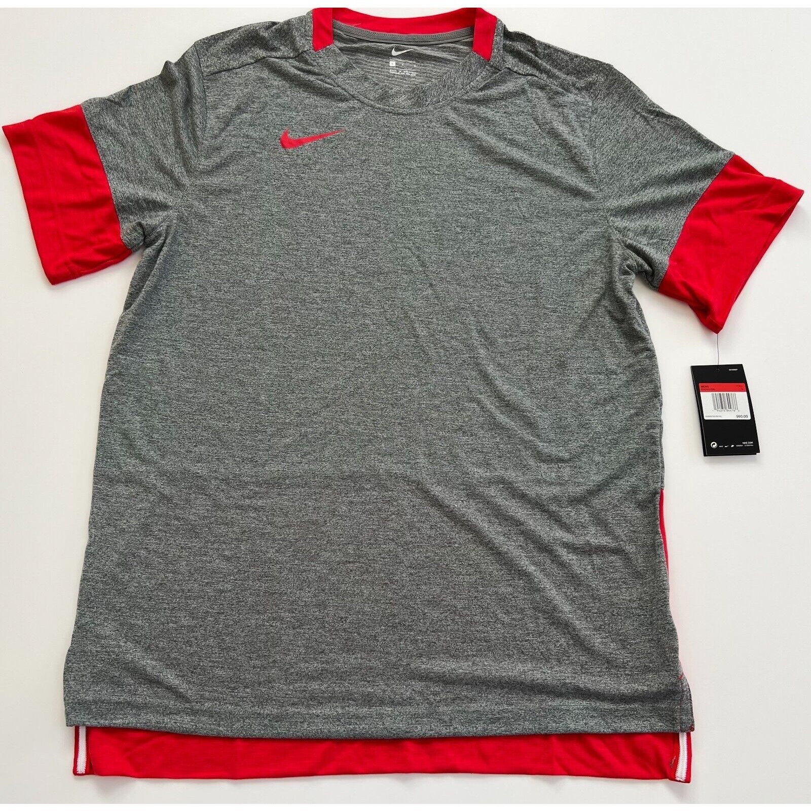 Nike Men's Gray/Red Team Player Short Sleeve CI4545-034 Size L NWT gallery