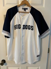 Mens Vintage Big Dogs Embroidered Baseball Jersey/X Color Sleeves Size Large