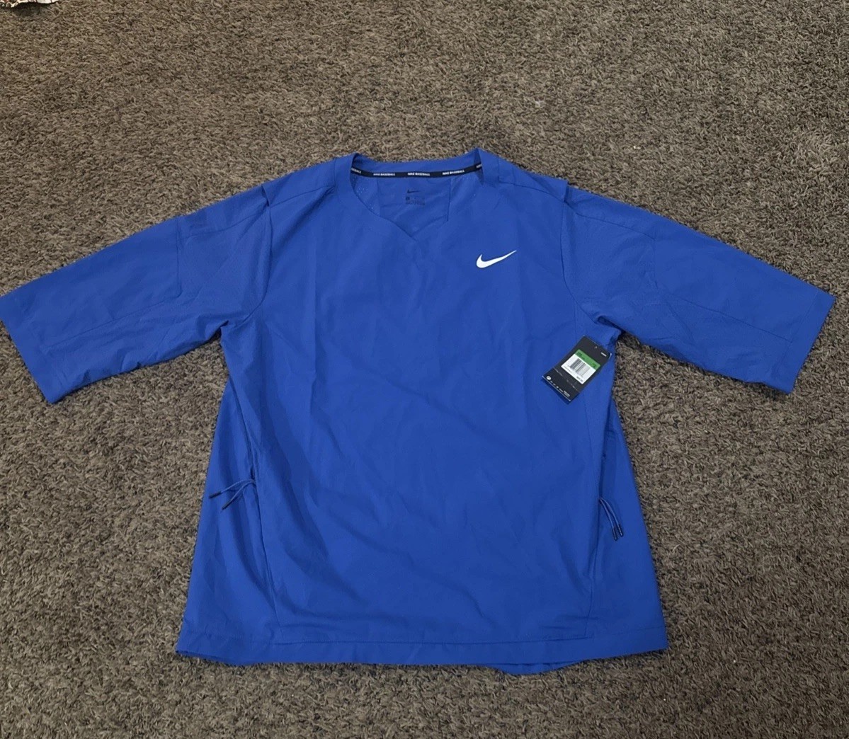 Nike Baseball Jacket Short Sleeve Pullover Top Size X-Large Blue 897383-493 NWT gallery