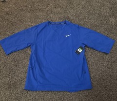 Nike Baseball Jacket Short Sleeve Pullover Top Size X-Large Blue 897383-493 NWT