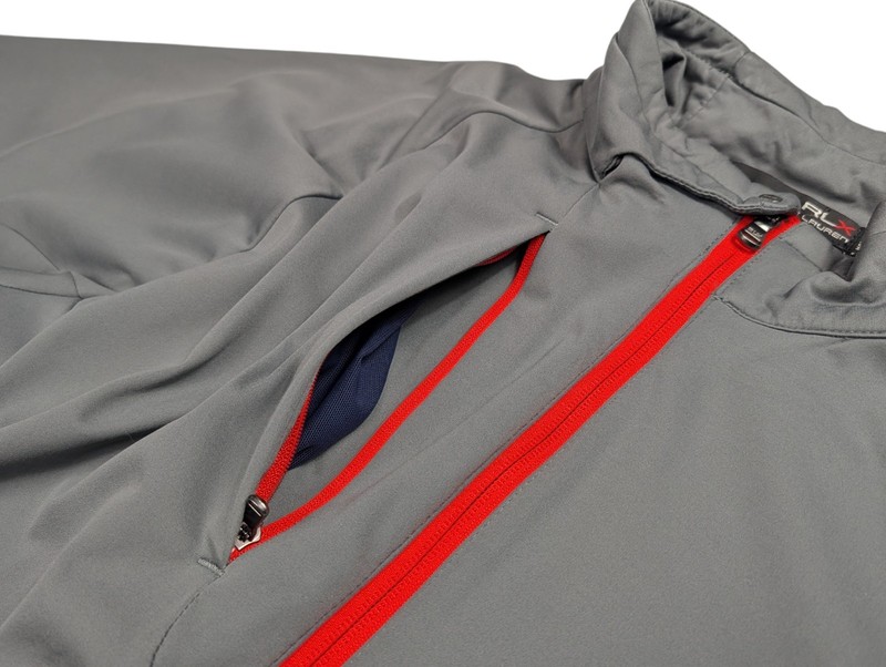 Ralph Lauren RLX Golf 1/2 Zip Windshirt Men Large Short Sleeve Zip Pockets Gray gallery